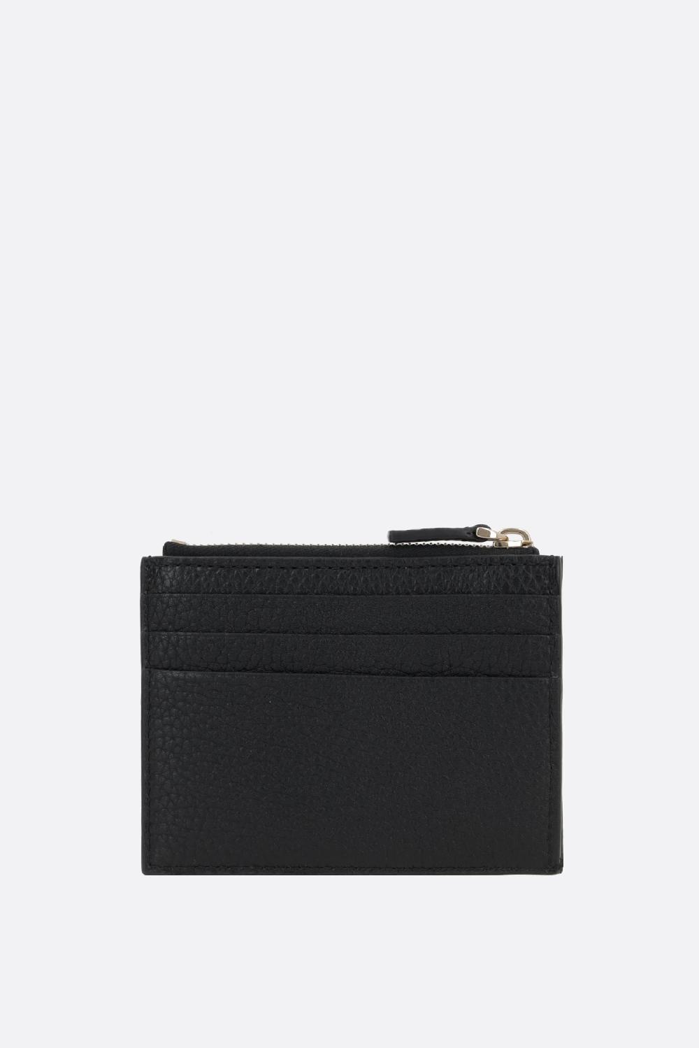 VALENTINO GARAVANI porta carte con zip Rockstud in pelle martellata Offerta