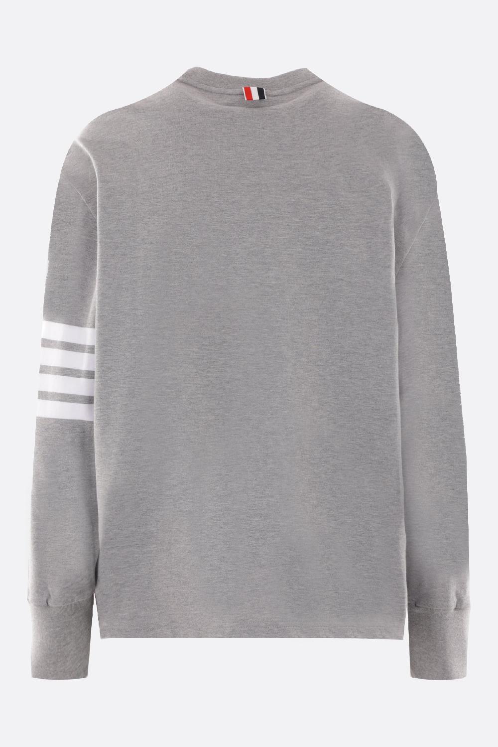 THOM BROWNE t-shirt a maniche lunghe in cotone con dettaglio 4-bar Negozi Online