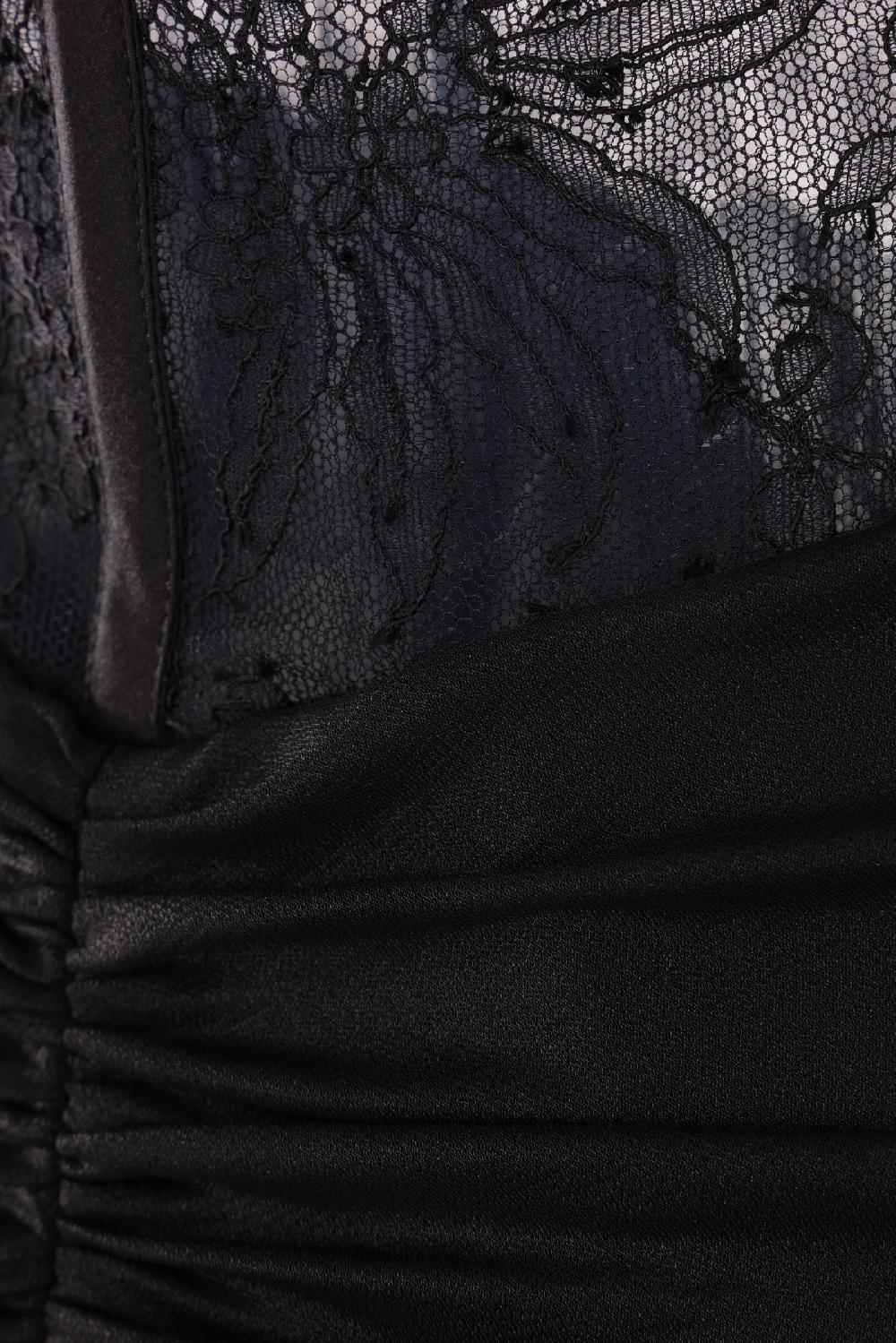 ALESSANDRA RICH abito lungo in jersey laminato e pizzo Saldi Di Fabbrica