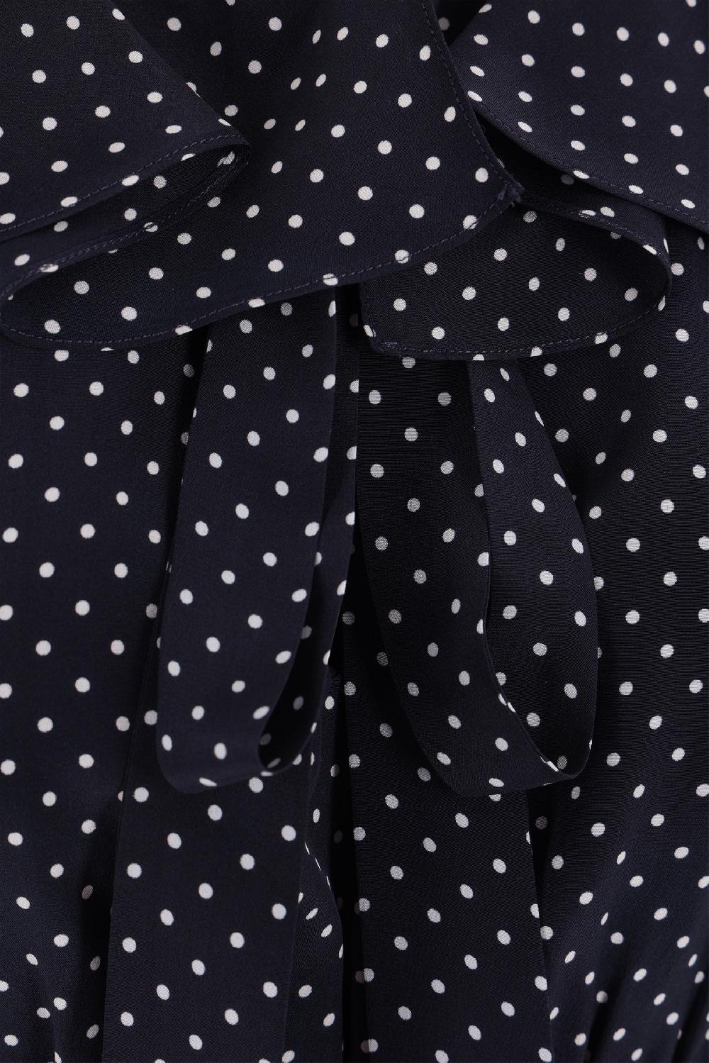 ALESSANDRA RICH miniabito off-the-shoulder in seta a pois Nuova