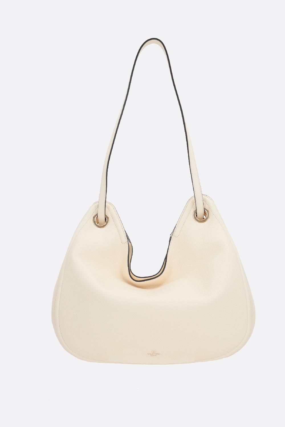 VALENTINO GARAVANI borsa hobo VLogo Gate in pelle martellata Italy