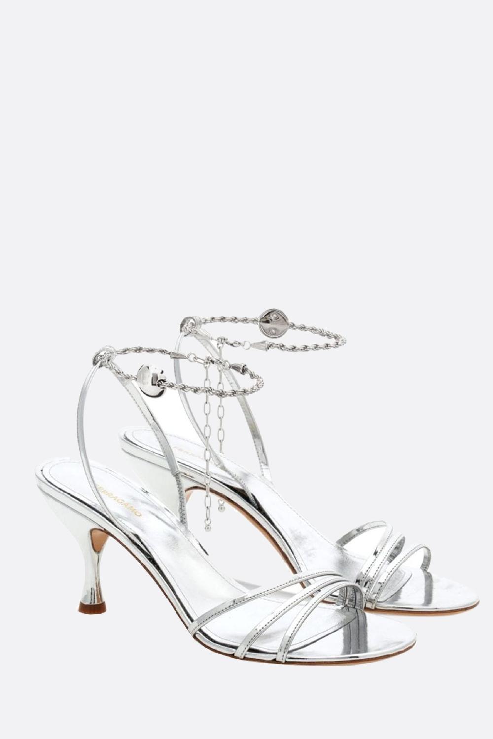 FERRAGAMO sandalo Denise in pelle laminata In Linea