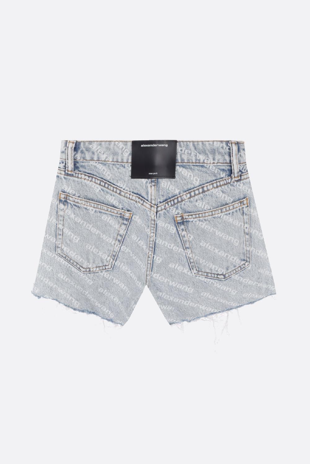 ALEXANDER WANG shorts in denim stampa logo Economico