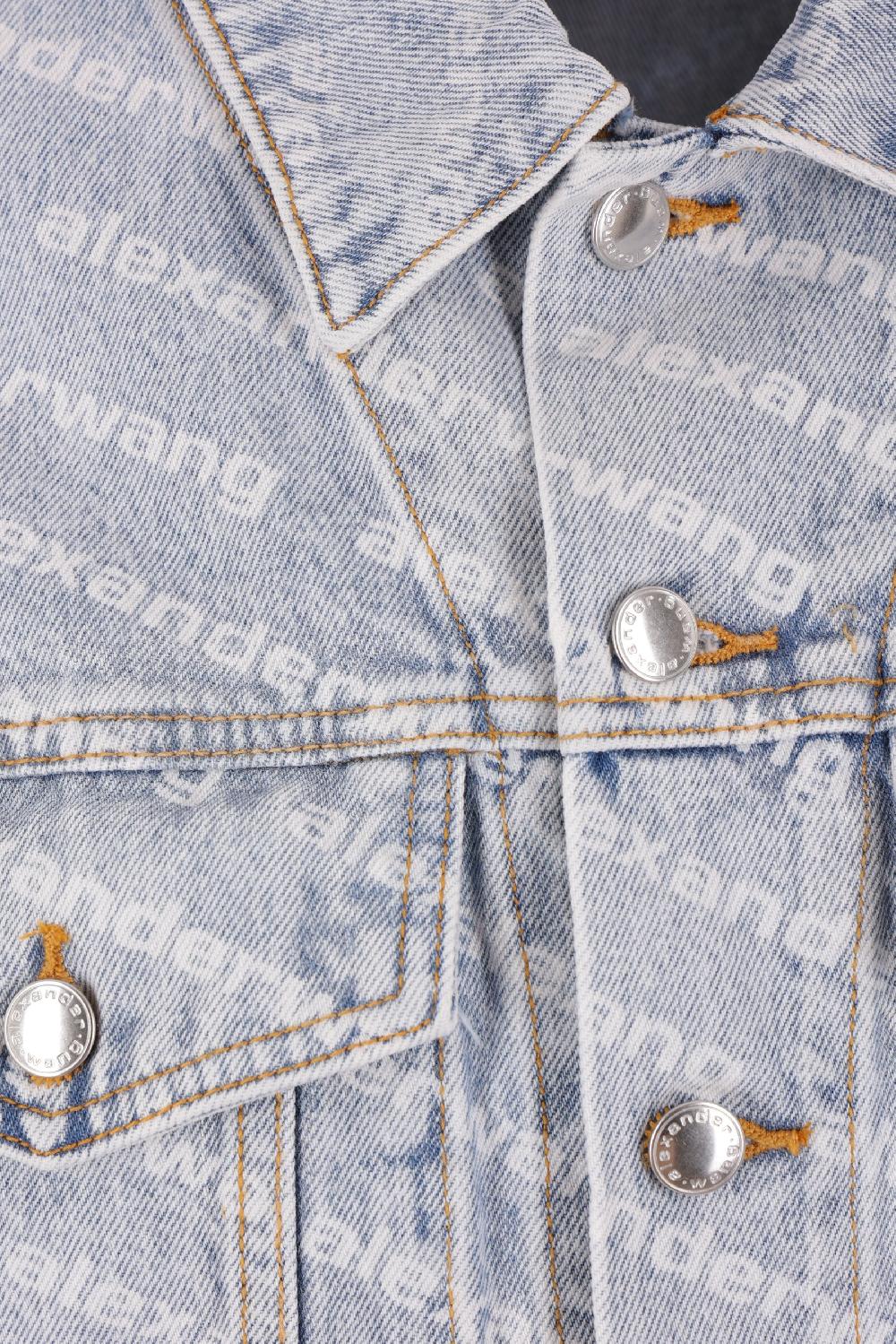ALEXANDER WANG giubbotto in denim stampa logo Online