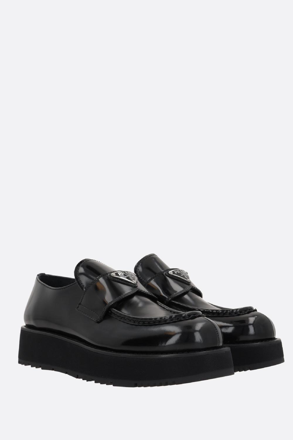 PRADA mocassino flatform in pelle spazzolata Black Friday