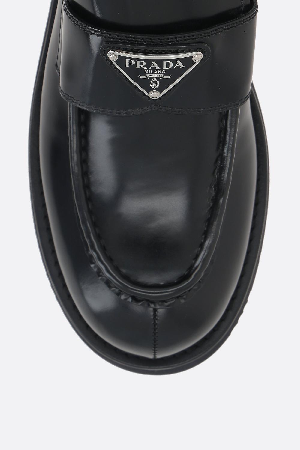 PRADA mocassino flatform in pelle spazzolata Black Friday