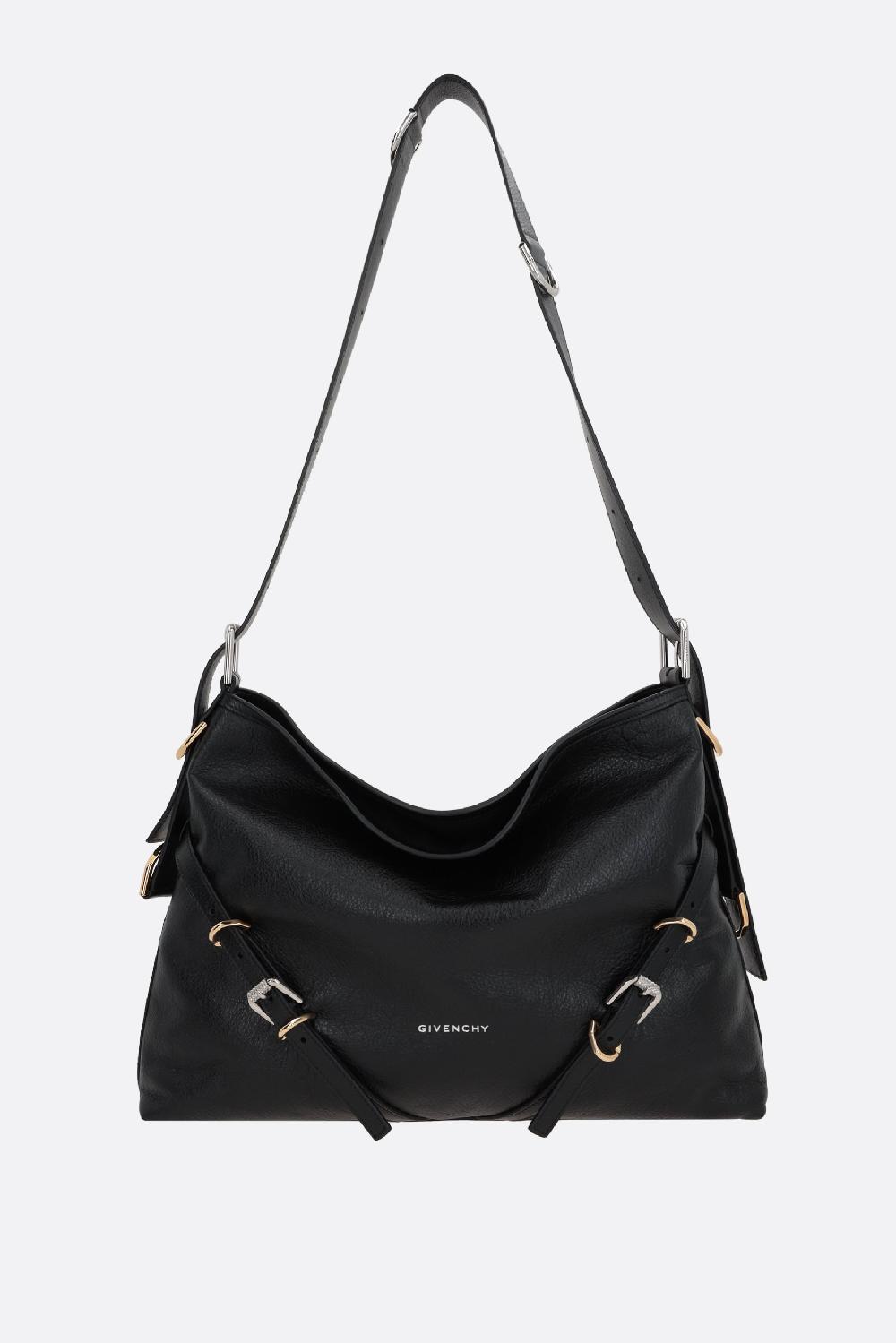 GIVENCHY borsa a spalla Voyou media in pelle martellata Latest fashion