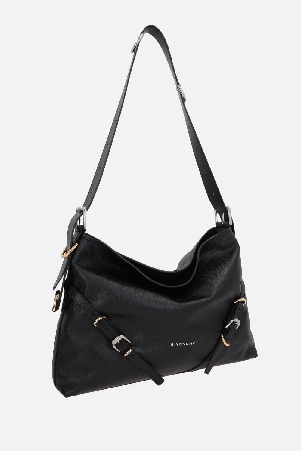 GIVENCHY borsa a spalla Voyou media in pelle martellata Latest fashion