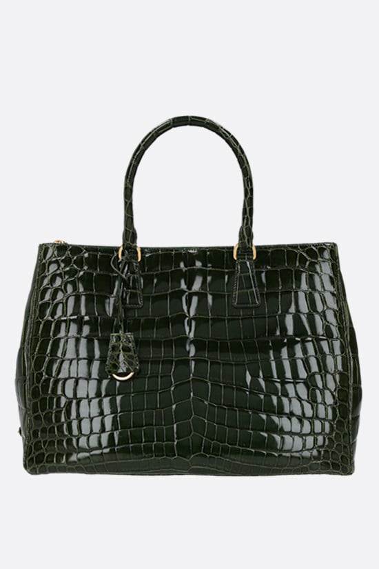 PRADA borsa a mano in pelle di coccodrillo lucido Grandi sconti