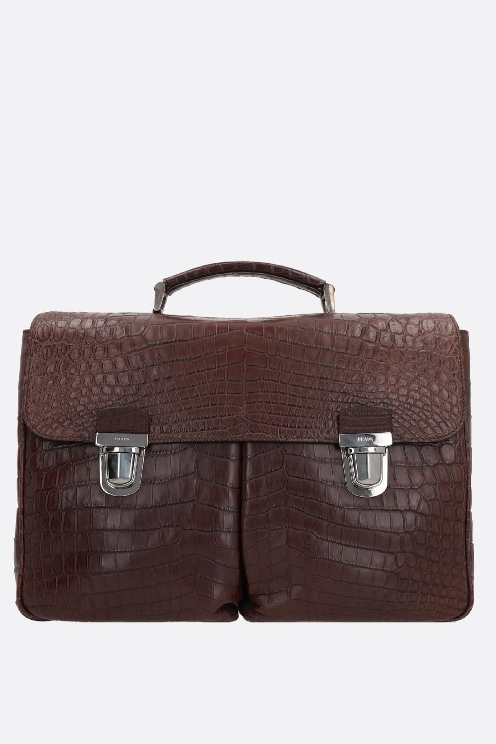 PRADA borsa da lavoro in pelle di coccodrillo Nuovi prodotti