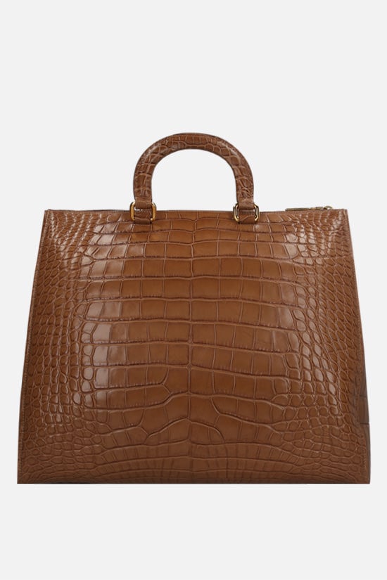 PRADA borsa a mano in pelle di coccodrillo lucido Liquidazione