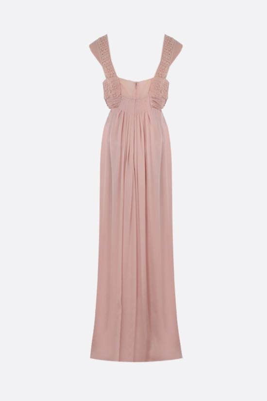 VALENTINO WOMAN abito lungo in chiffon con corpetto ricamato Offerte giornaliere