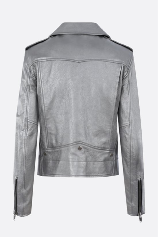 SAINT LAURENT giubbotto biker in nappa laminata Enormi risparmi