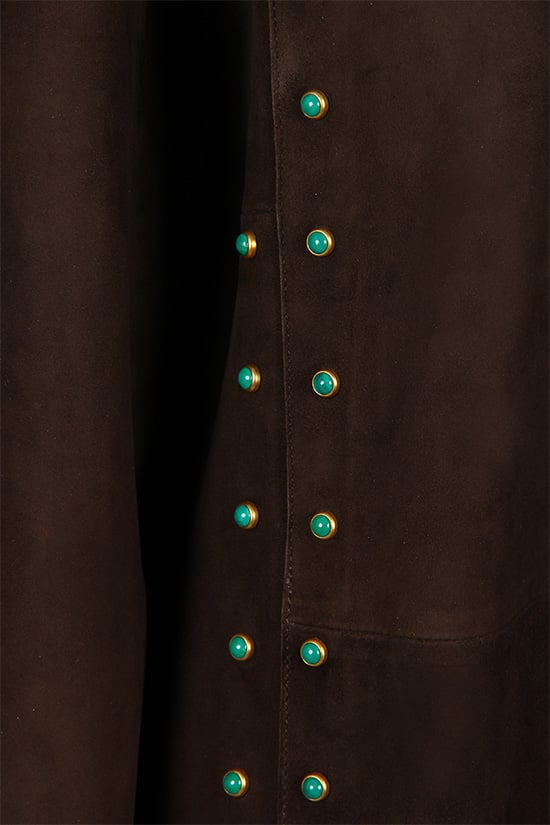 VALENTINO WOMAN cappotto in suede con frange e decorazione gioiello Super Saving Price