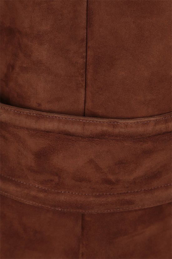 MIU MIU cappotto monopetto in suede con patch Fiori Rilascio limitato