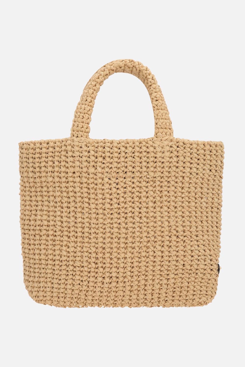 PRADA borsa shopping small in rafia sintetica Fino al 50% di sconto
