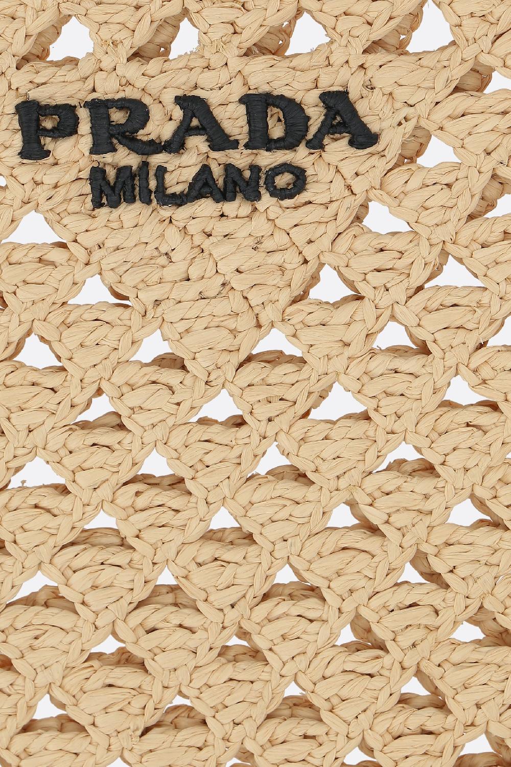 PRADA borsa shopping in rafia sintetica Fino al 65% di sconto