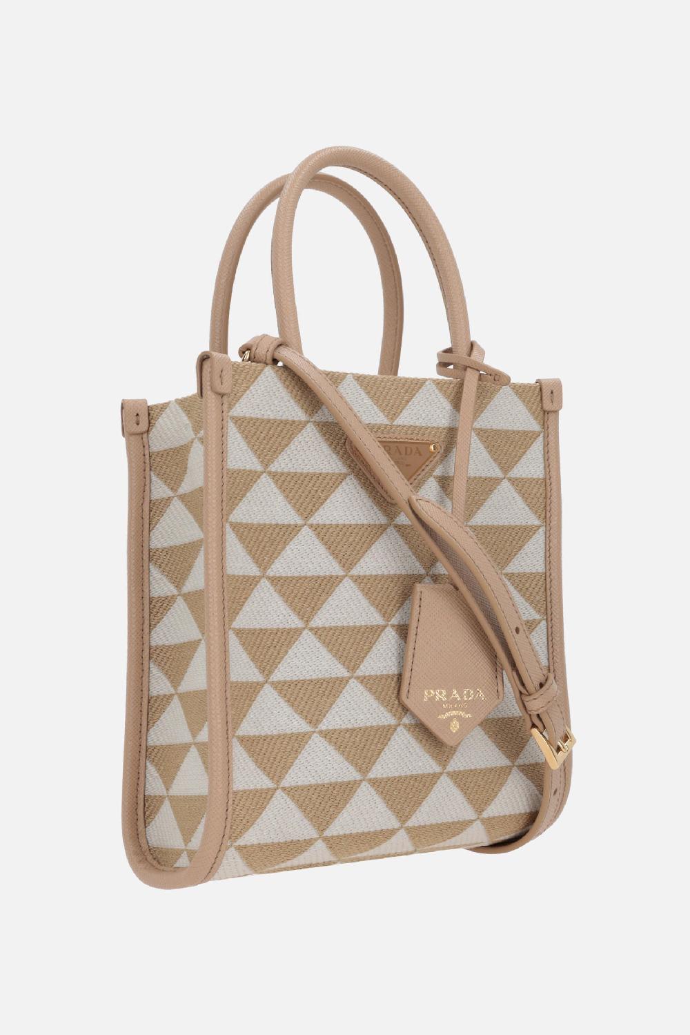 PRADA borsa tote Prada Symbole mini in jacquard Discount Store per i nuovi prodotti
