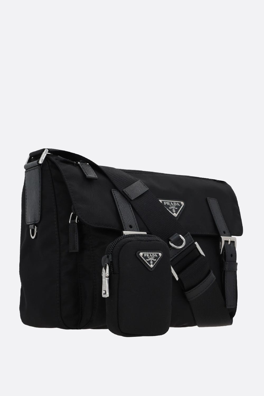 PRADA borsa a spalla large in Re-Nylon con logo Trasporto libero internazionale