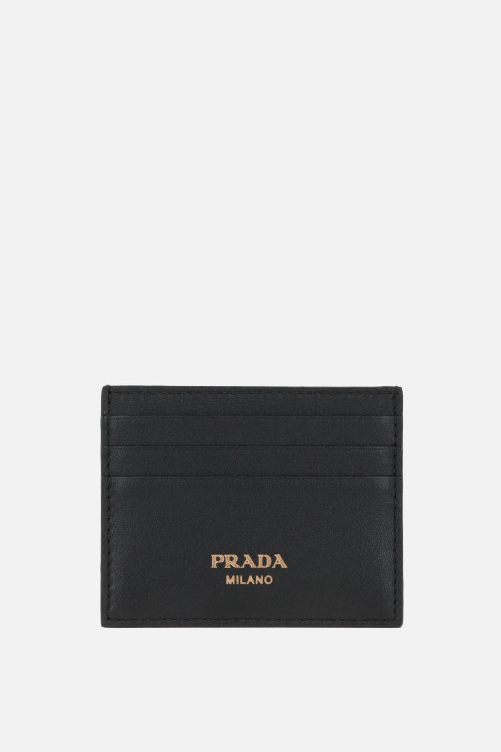 PRADA porta carte in pelle Soft Grain In vendita