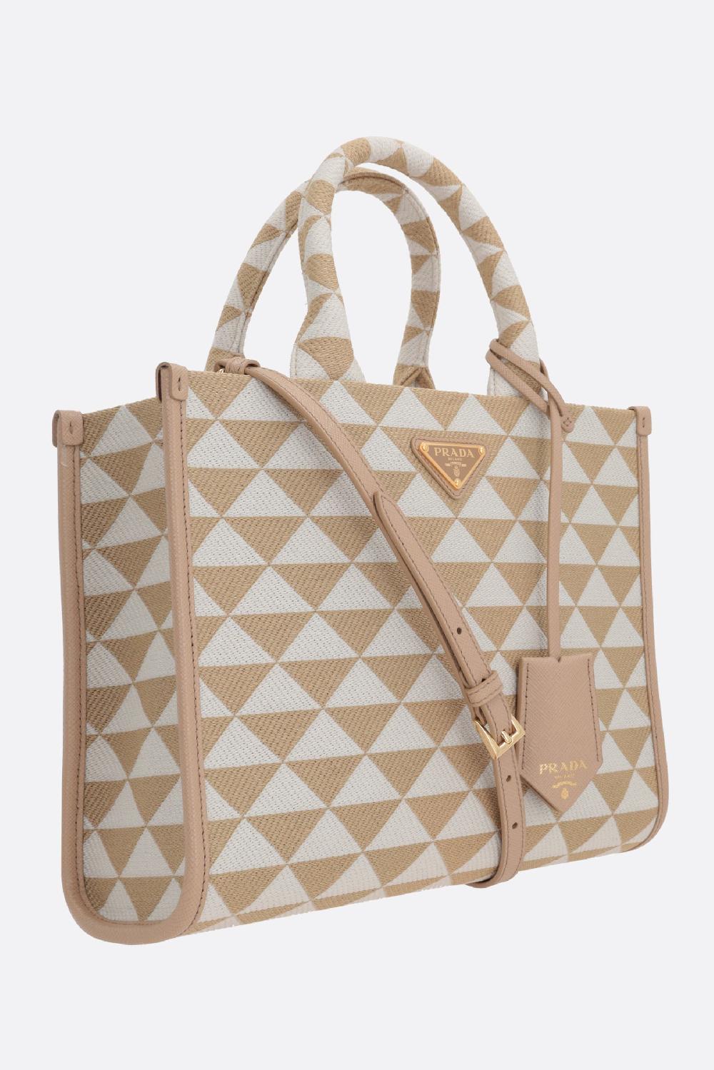PRADA borsa tote Prada Symbole small in jacquard 50% di sconto per tempo limitato