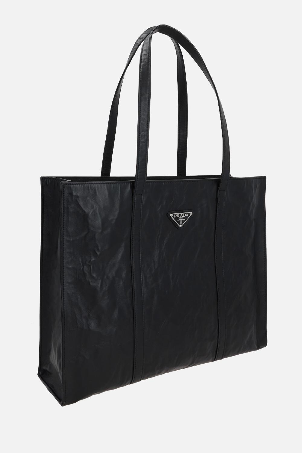 PRADA borsa tote large in nappa antique Sconti questo mese