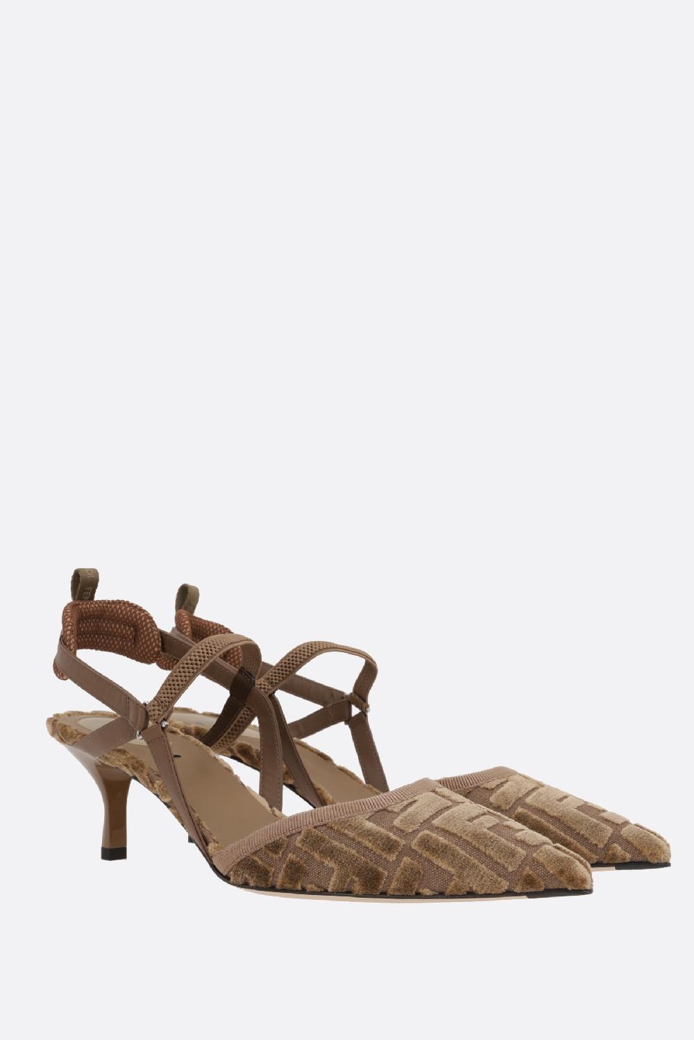 FENDI slingback Colibrì Lite in velluto jacquard FF In Linea