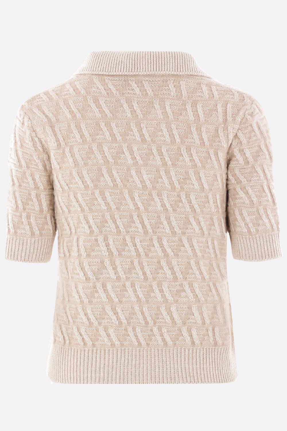 FENDI pullover a polo in seta lana e cashmere Vendita