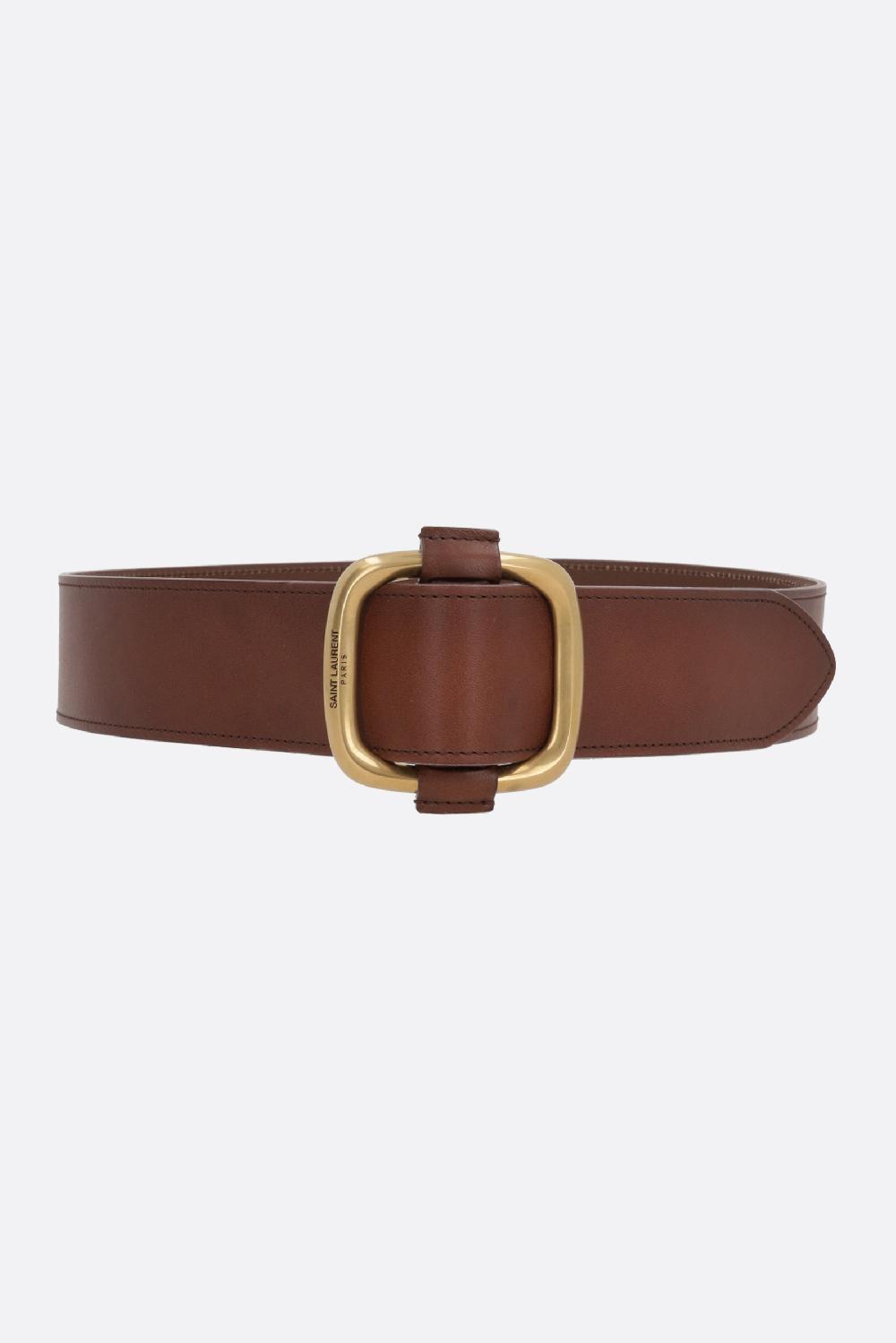 SAINT LAURENT cintura alta in pelle liscia