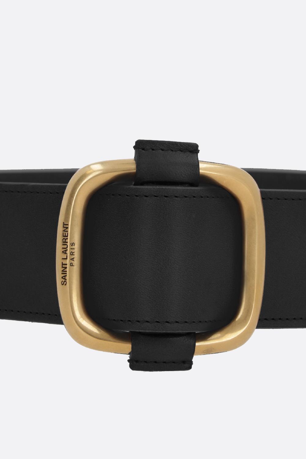 SAINT LAURENT cintura alta in pelle liscia Qualità Garantita