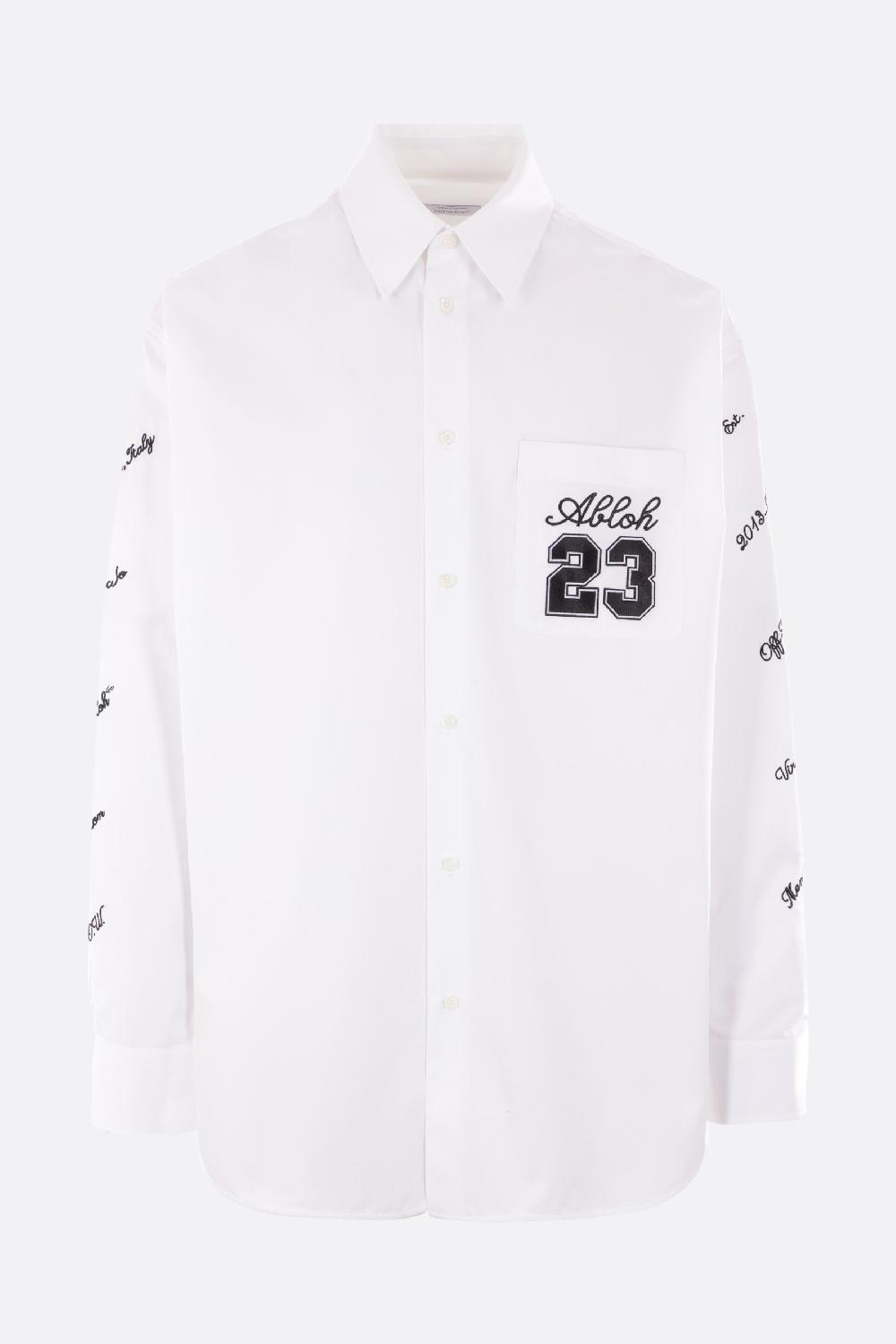 OFF WHITE camicia oversize in popeline ricamo logo 23