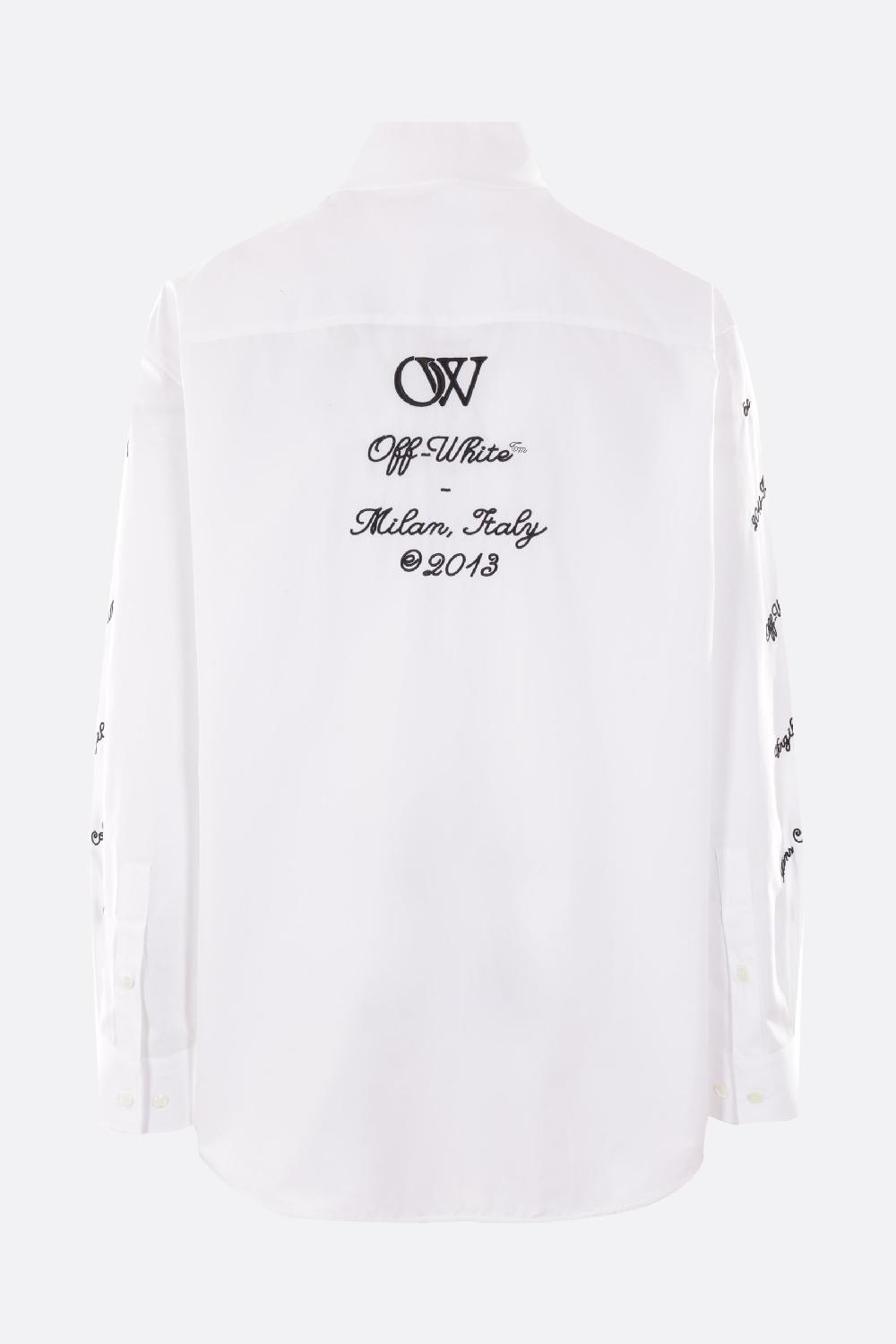 OFF WHITE camicia oversize in popeline ricamo logo 23 Consegna Veloce