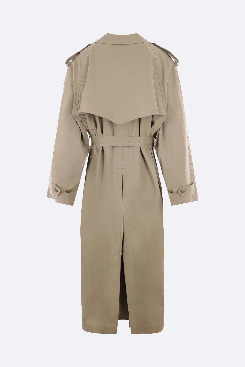 BALENCIAGA trench doppiopetto oversize in drill di cotone Fino Al -60%