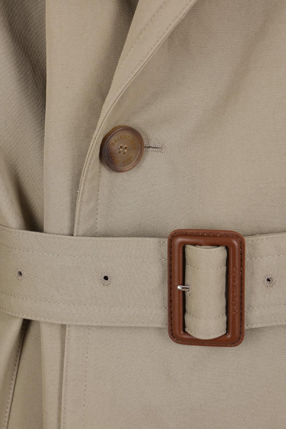 BALENCIAGA trench doppiopetto oversize in drill di cotone Fino Al -60%