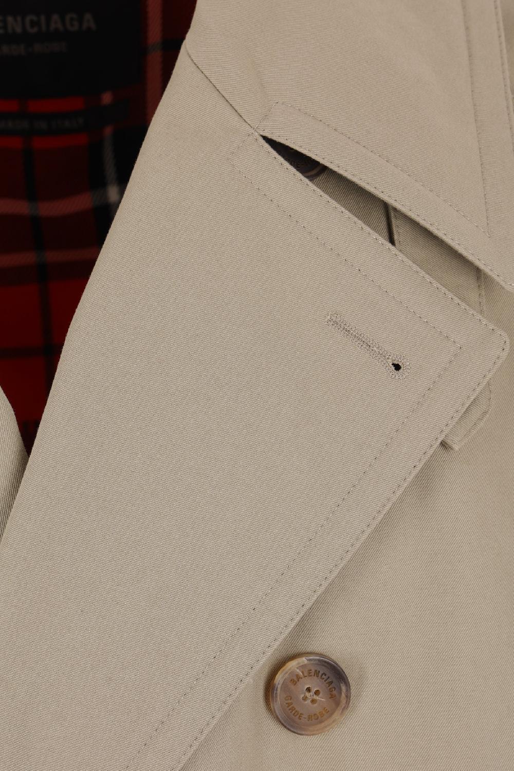 BALENCIAGA trench doppiopetto oversize in drill di cotone Fino Al -60%