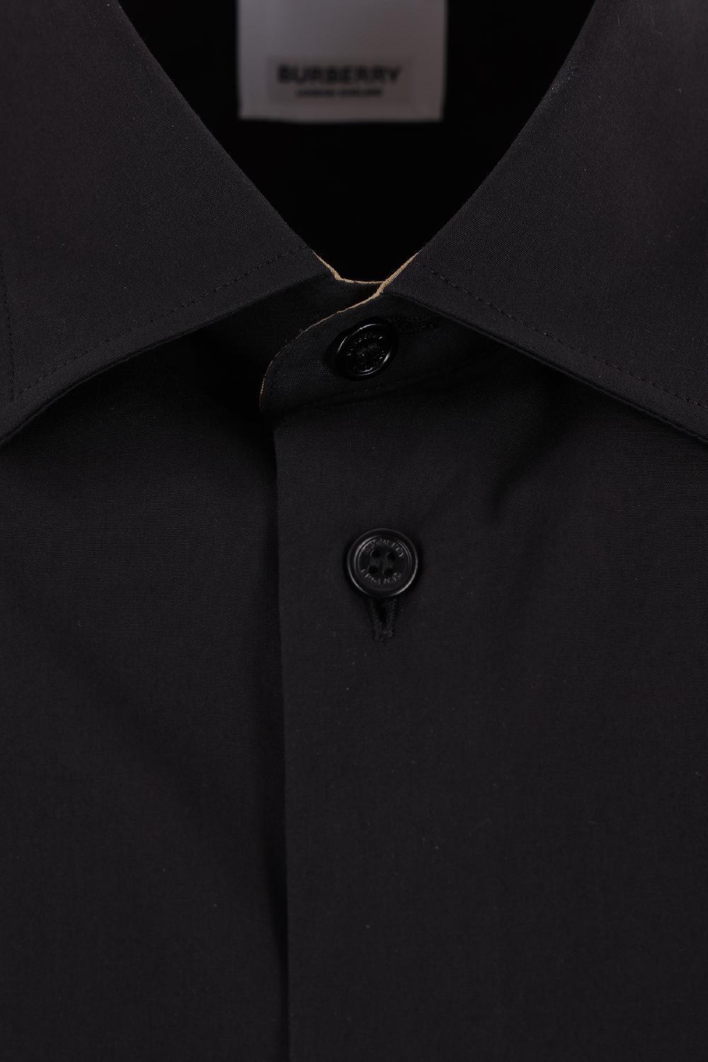 BURBERRY camicia in popeline ricamo logo Presa