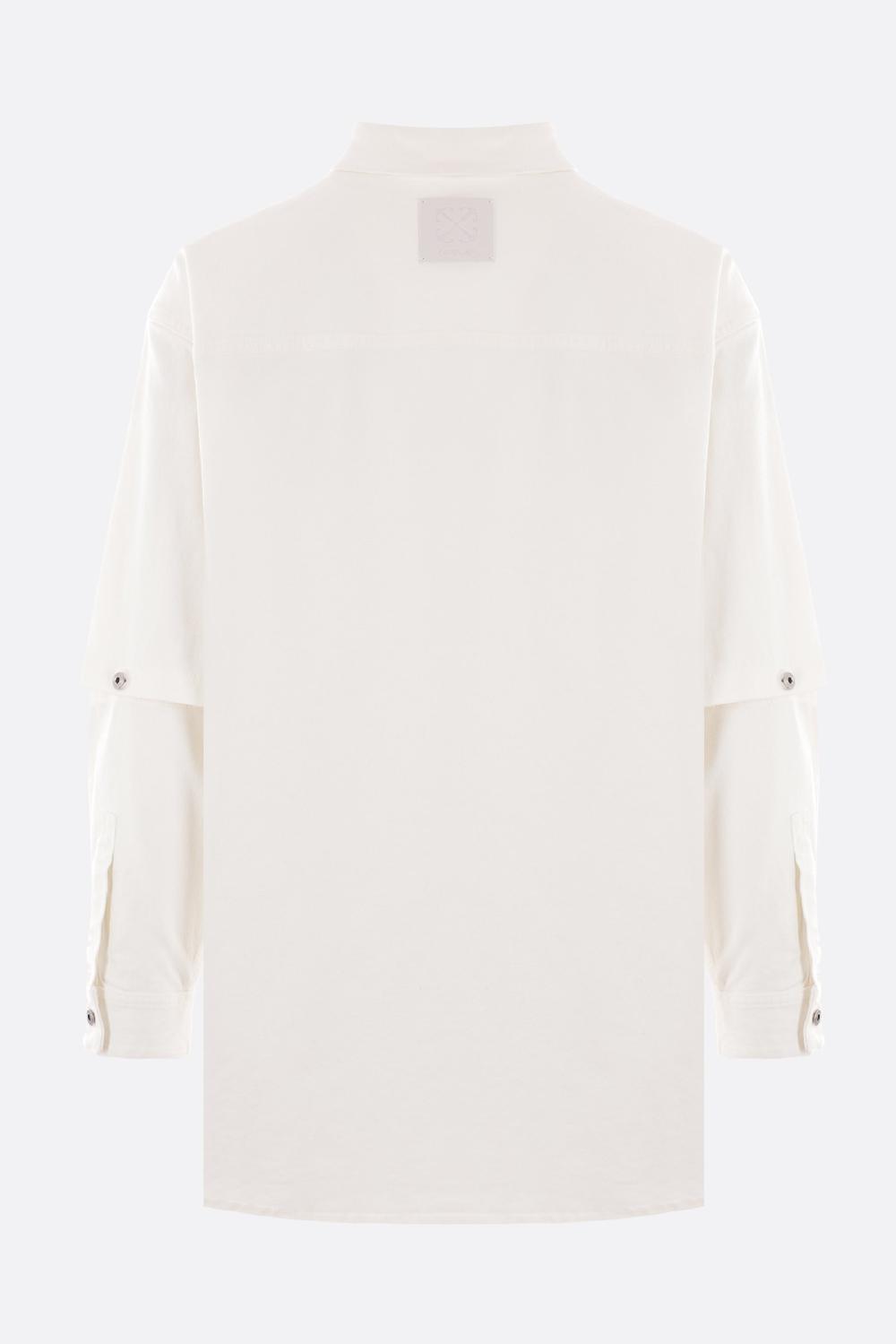 OFF WHITE giacca-camicia oversize in denim ricamo logo 90's Saldi