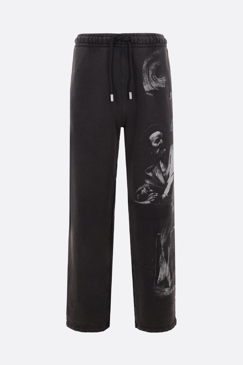 OFF WHITE pantalone jogging in jersey stampa S. Matthew