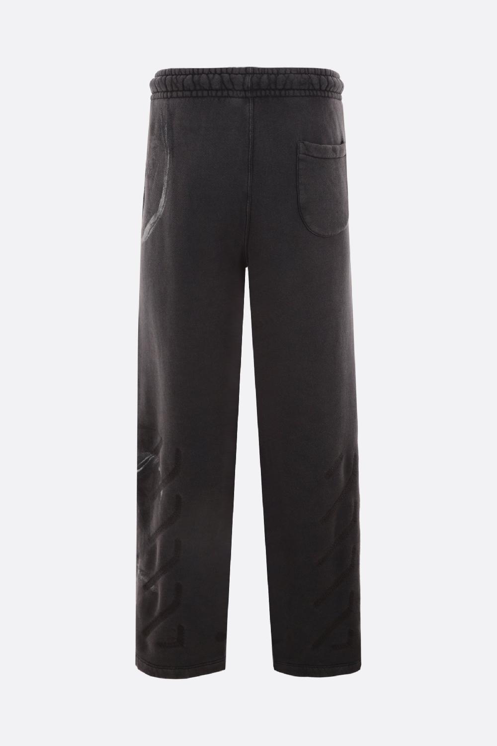OFF WHITE pantalone jogging in jersey stampa S. Matthew Vendita Economica
