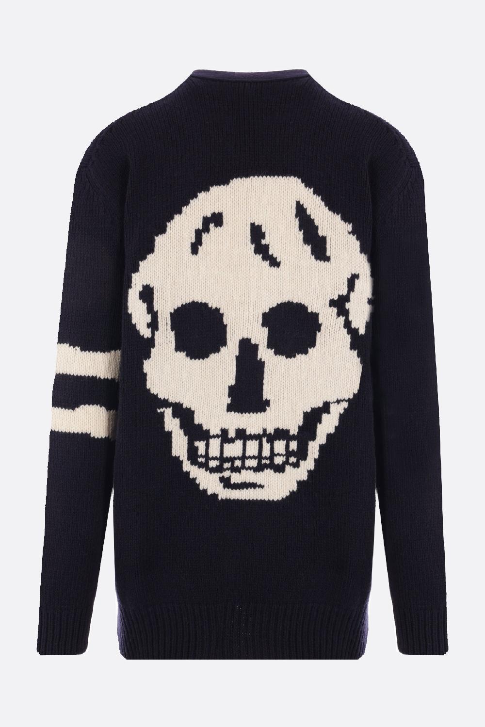 ALEXANDER McQUEEN cardigan in lana e cashmere con intarsio Teschio Moda