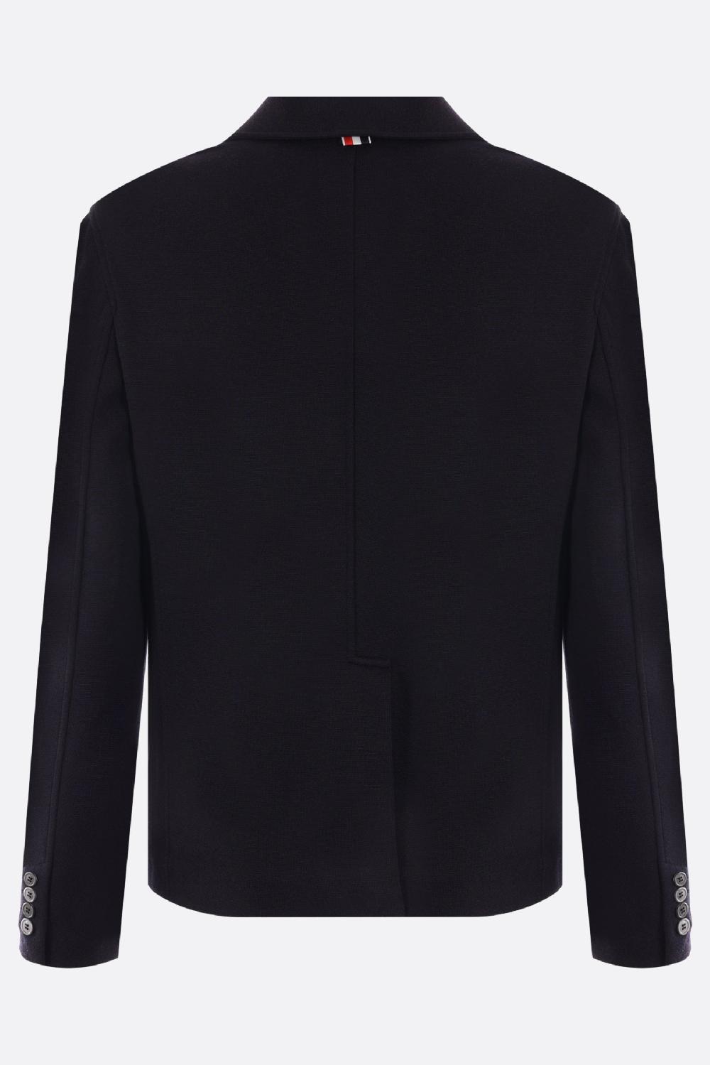 THOM BROWNE giacca monopetto in maglia di lana Flash Sale