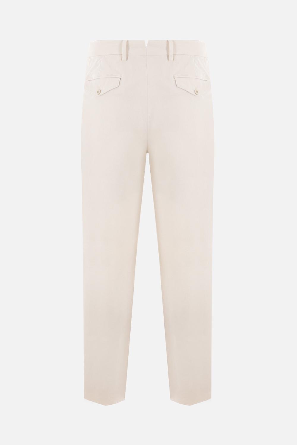 CARUSO pantalone in cotone lavato stretch Offerta per la Festa della Mamma