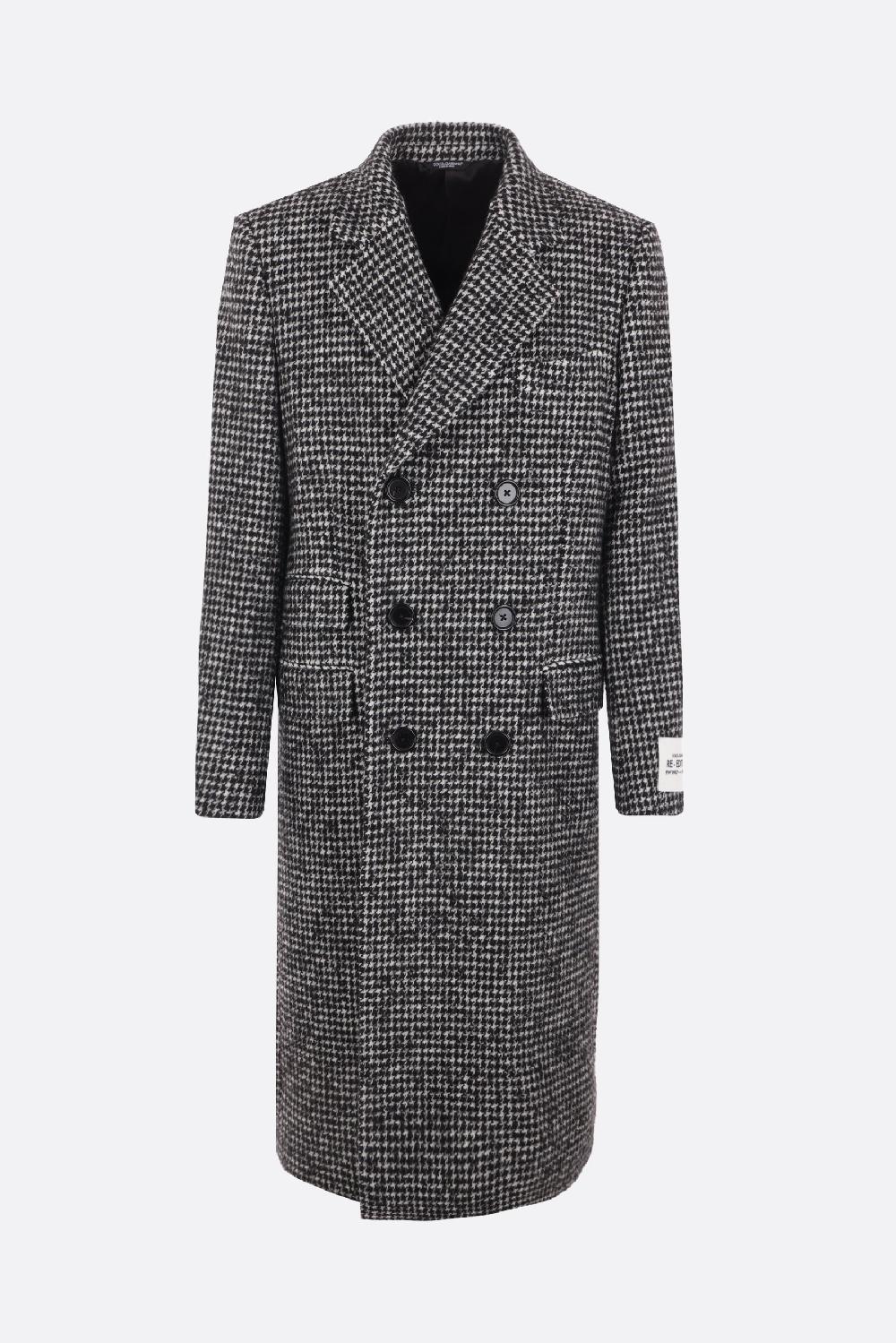 DOLCE & GABBANA cappotto doppiopetto in misto lana pied-de-poule Nuovi prodotti
