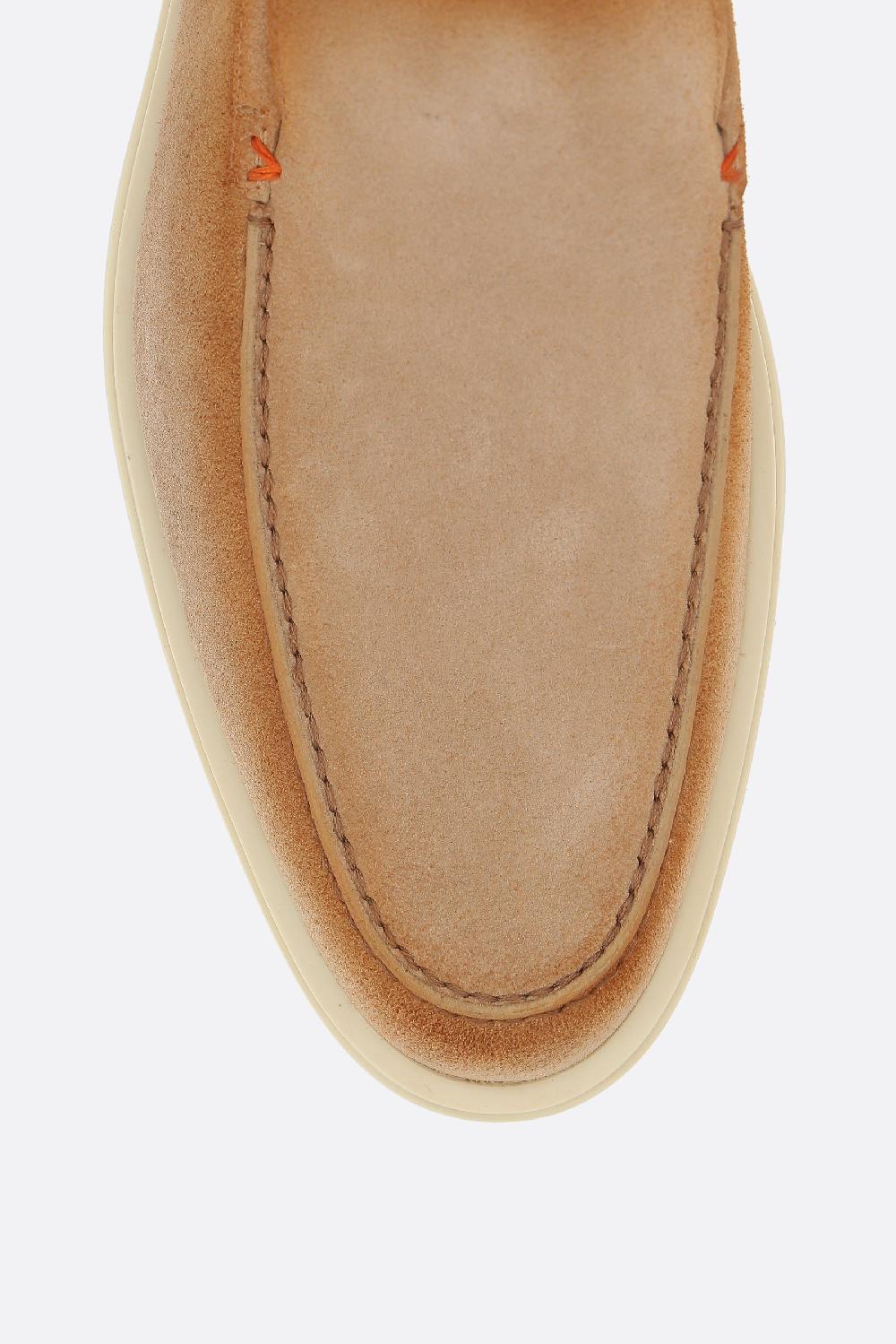 SANTONI mocassino in suede Discount Store per i nuovi prodotti