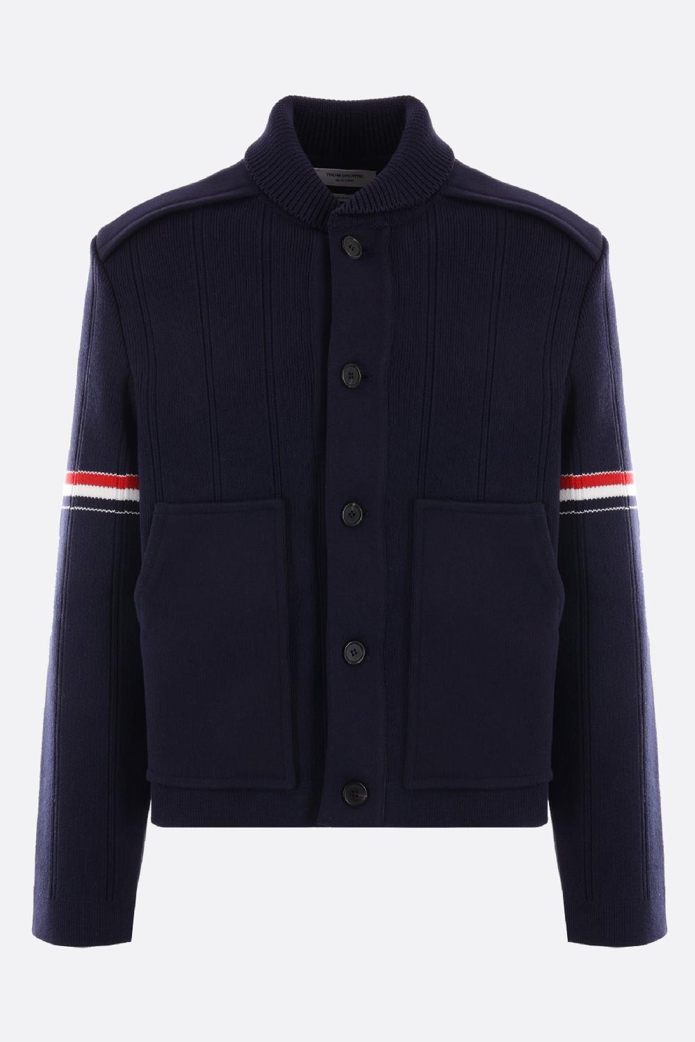 THOM BROWNE giubbotto in maglia di lana