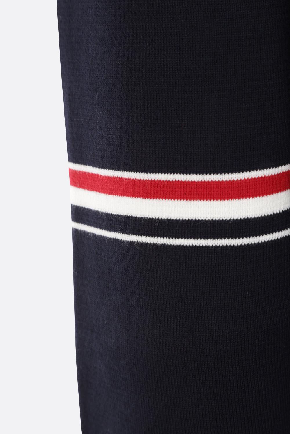 THOM BROWNE pullover in cotone intarsio tricolor Promozione