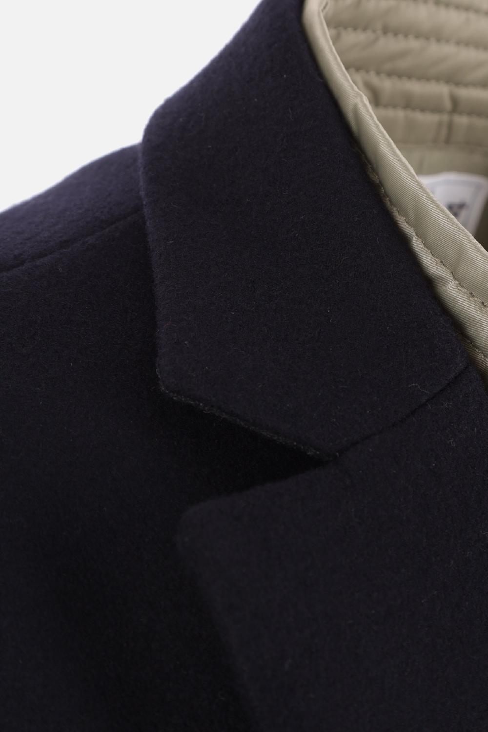 SACAI cappotto monopetto Melton in lana e nylon Economico