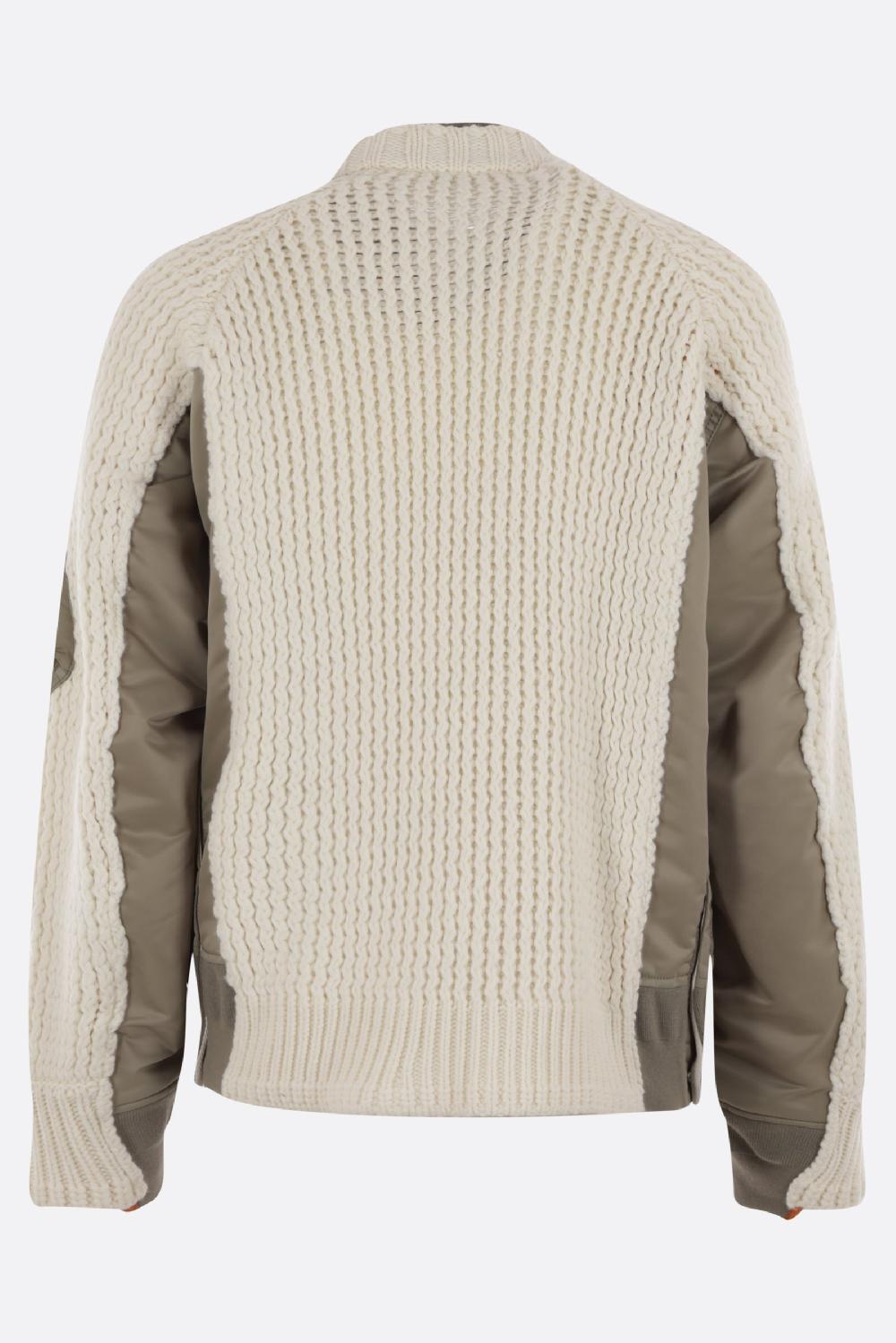 SACAI giubbotto bomber in maglia e nylon Saldi Di Fabbrica