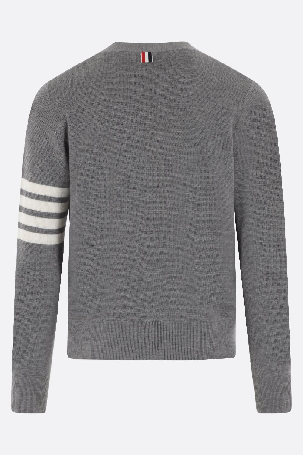 THOM BROWNE cardigan in lana 4bar Vendite Flash