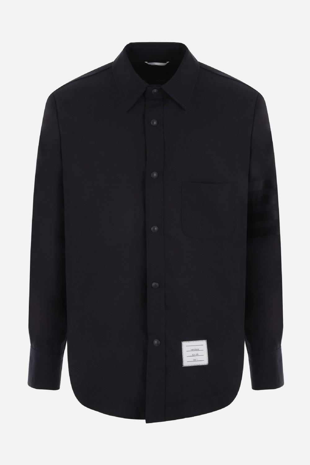 THOM BROWNE giacca-camicia in lana con dettaglio 4-bar In Saldo